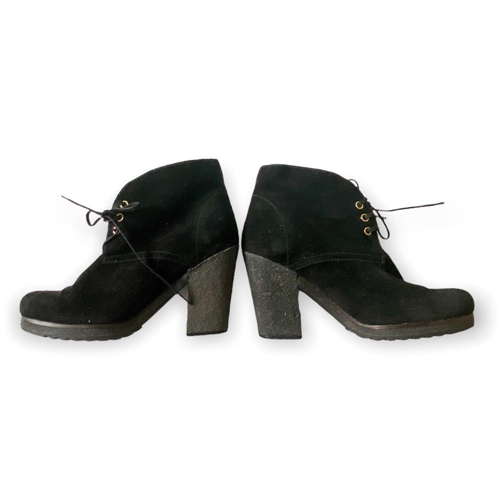 Prada Black Suede leather Chucker Boots, Platform Crepe Heel, Size 38.5 EU - Picture 4 of 10